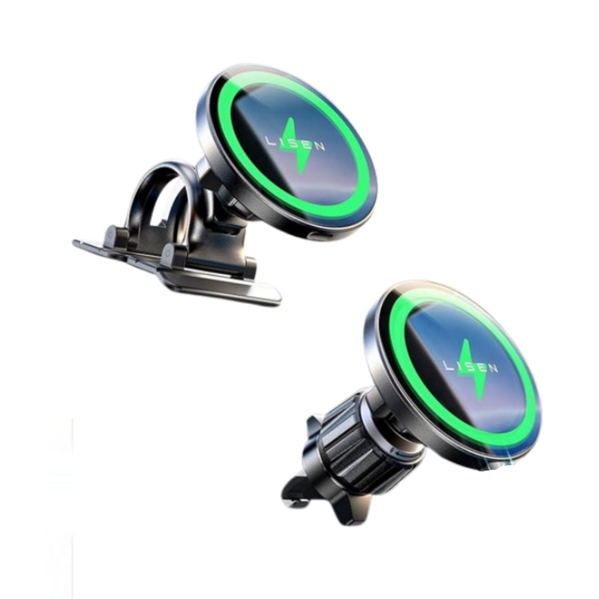 LISEN 2 in 1 Magsafe Car Mount Wireless Charger - Black